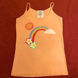 Scrapbook rainbow appliqué tank size XS